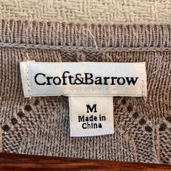 Classic 100% Cotton Cardigan in Taupe Gray - Size M - Picture 6 of 8